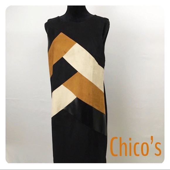 Chico's Dresses & Skirts - Chico's Faux Leather Suede Dress M
